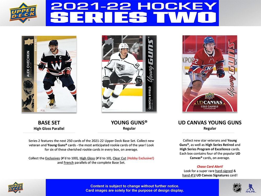 2021/22 Upper Deck Series 2 NHL Hockey Hobby Box