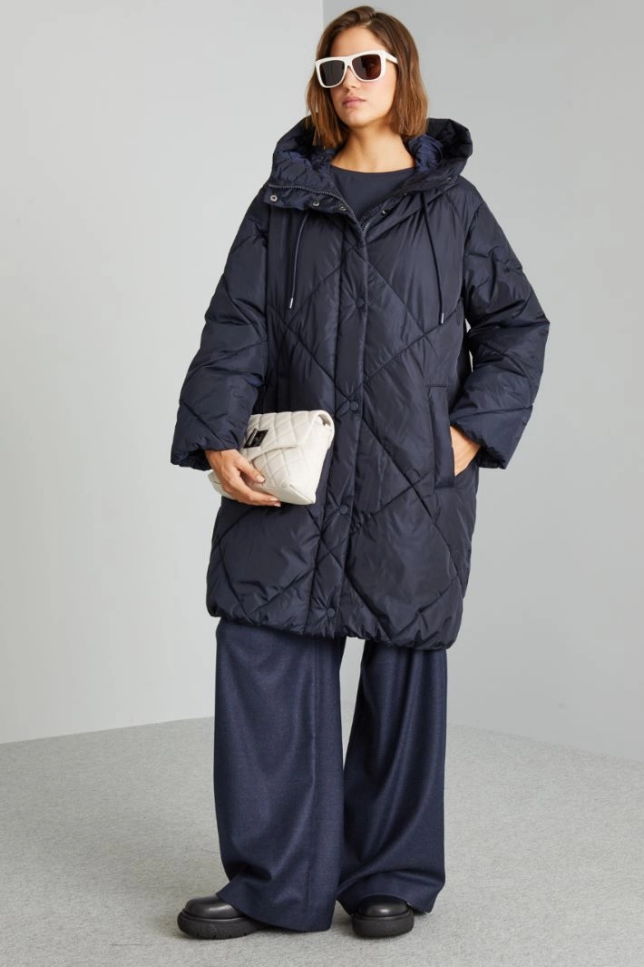 Water-repellent taffeta down jacket - BLUE
