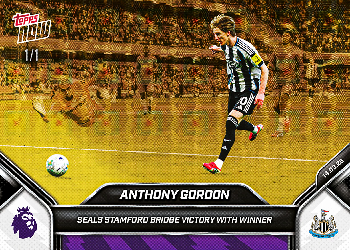 Anthony Gordon - 2025-26 Premier League Topps NOW® - Card 157 - PR:240