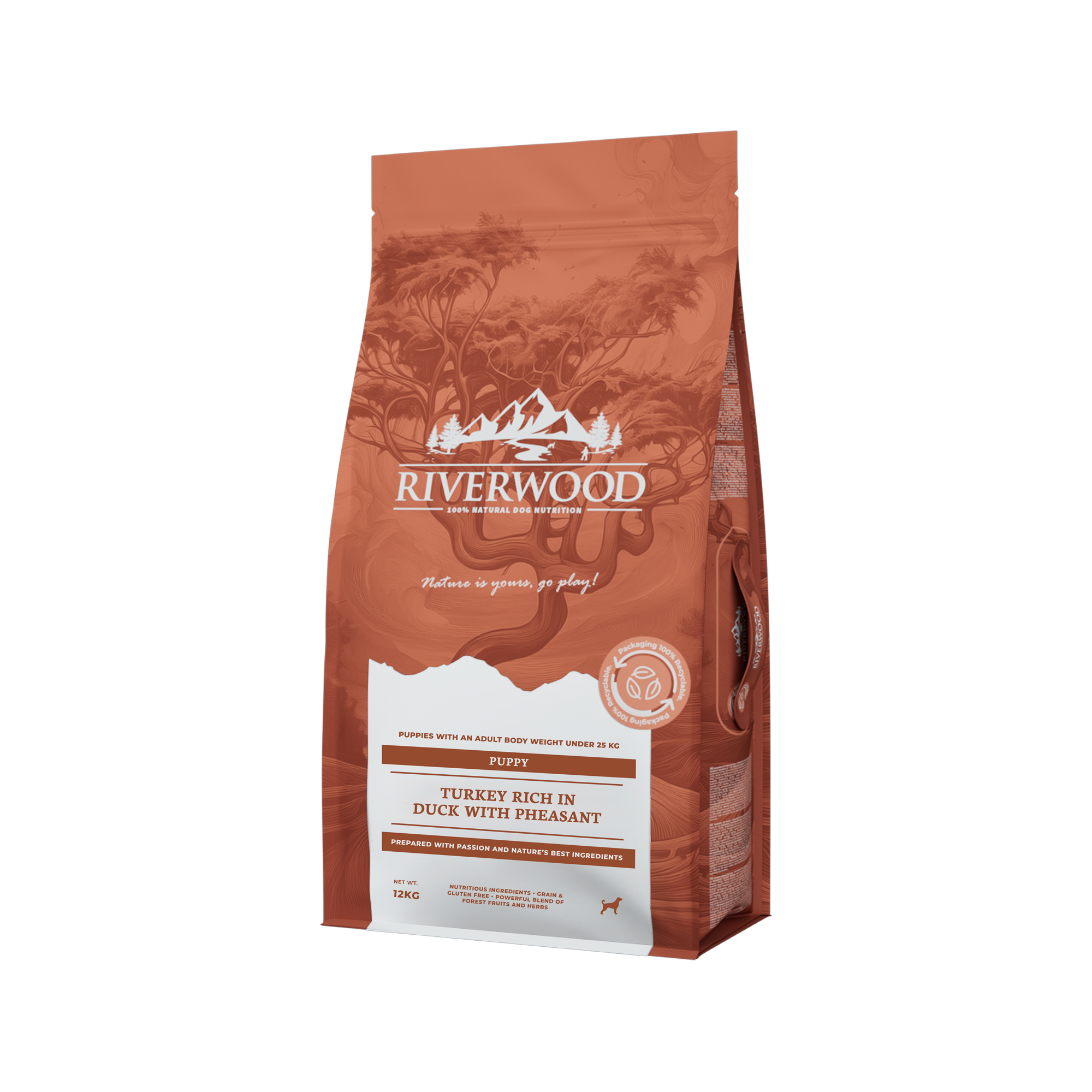 Riverwood Puppy Dog Food - Turkey & Duck with Pheasant - 12kg