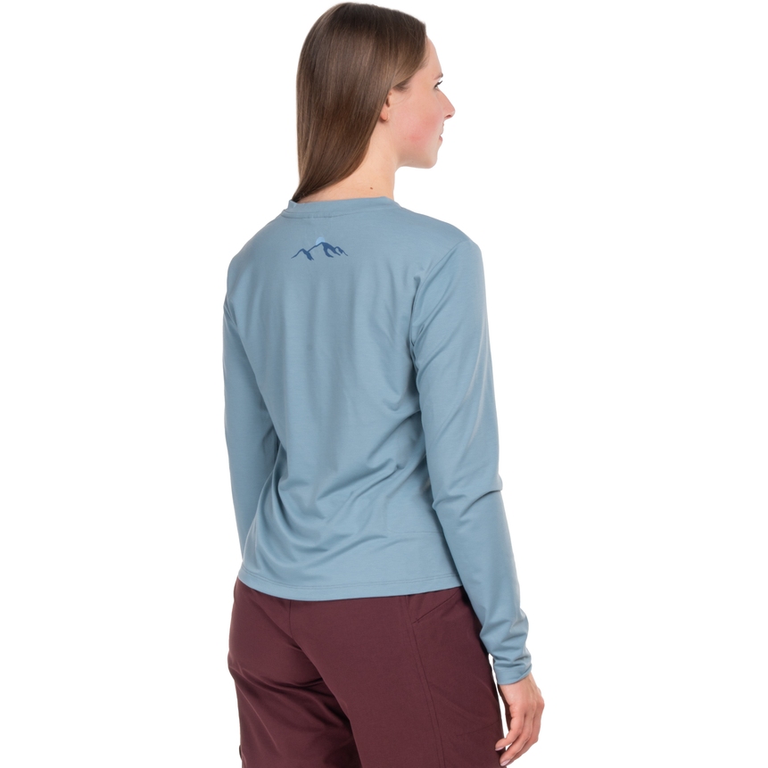 CUBE MTB Soft Touch Round Neck Long Sleeve Jersey Women - blue