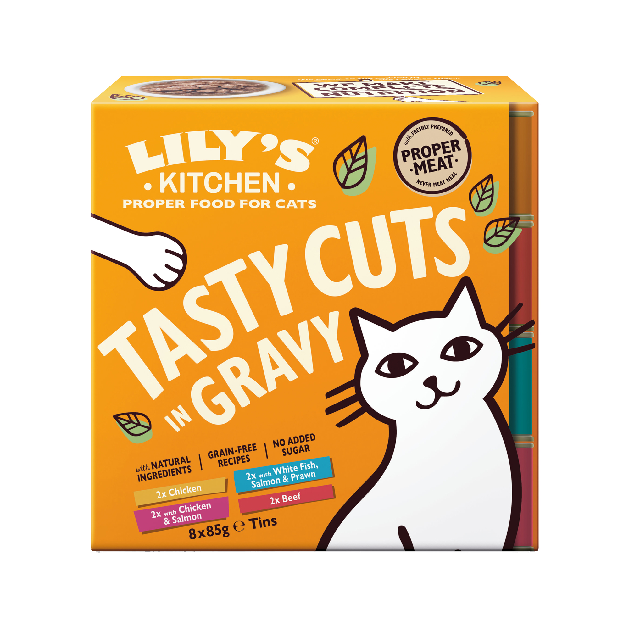 Lilys Kitchen Cat Tasty Cuts Multipack - Tin - 8 x 85g