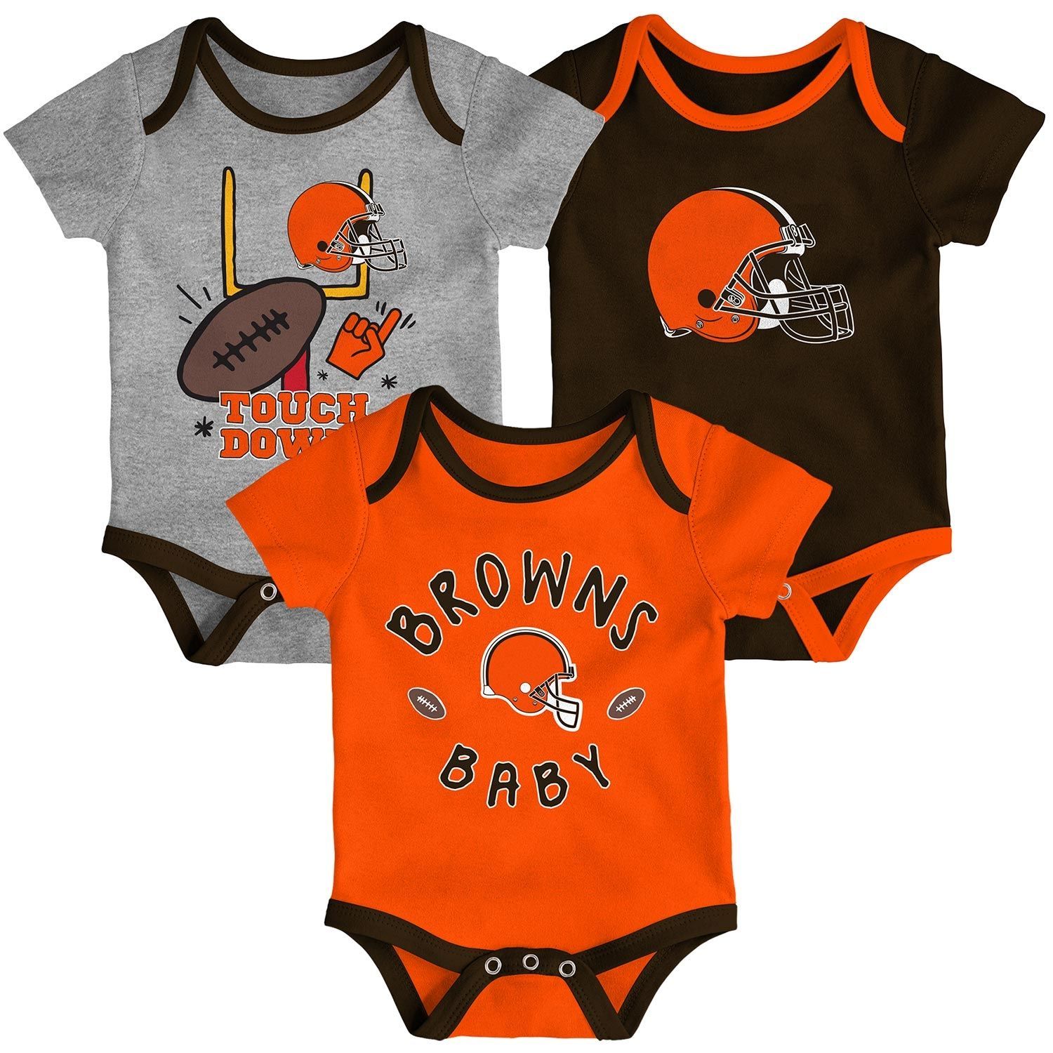Cleveland Browns Champ NFL Infant Bodysuit Set (3-Piece)