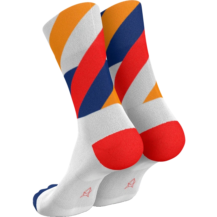 INCYLENCE Running Loops Socks - White Orange Inferno