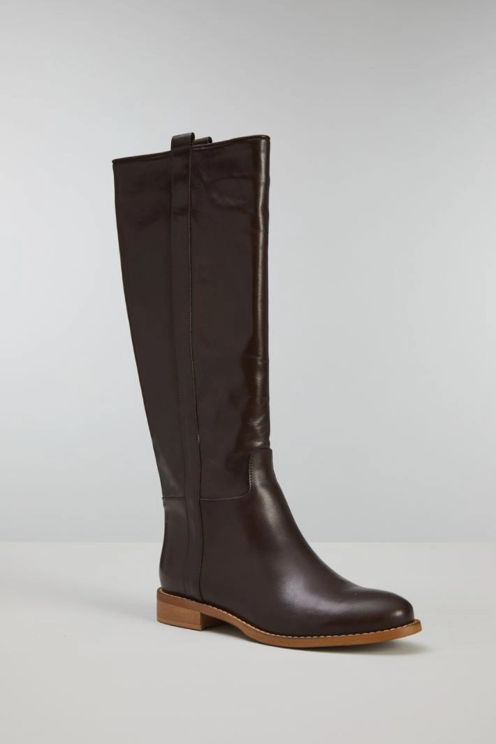 High leather boots - CHOCOLATE LEATHER