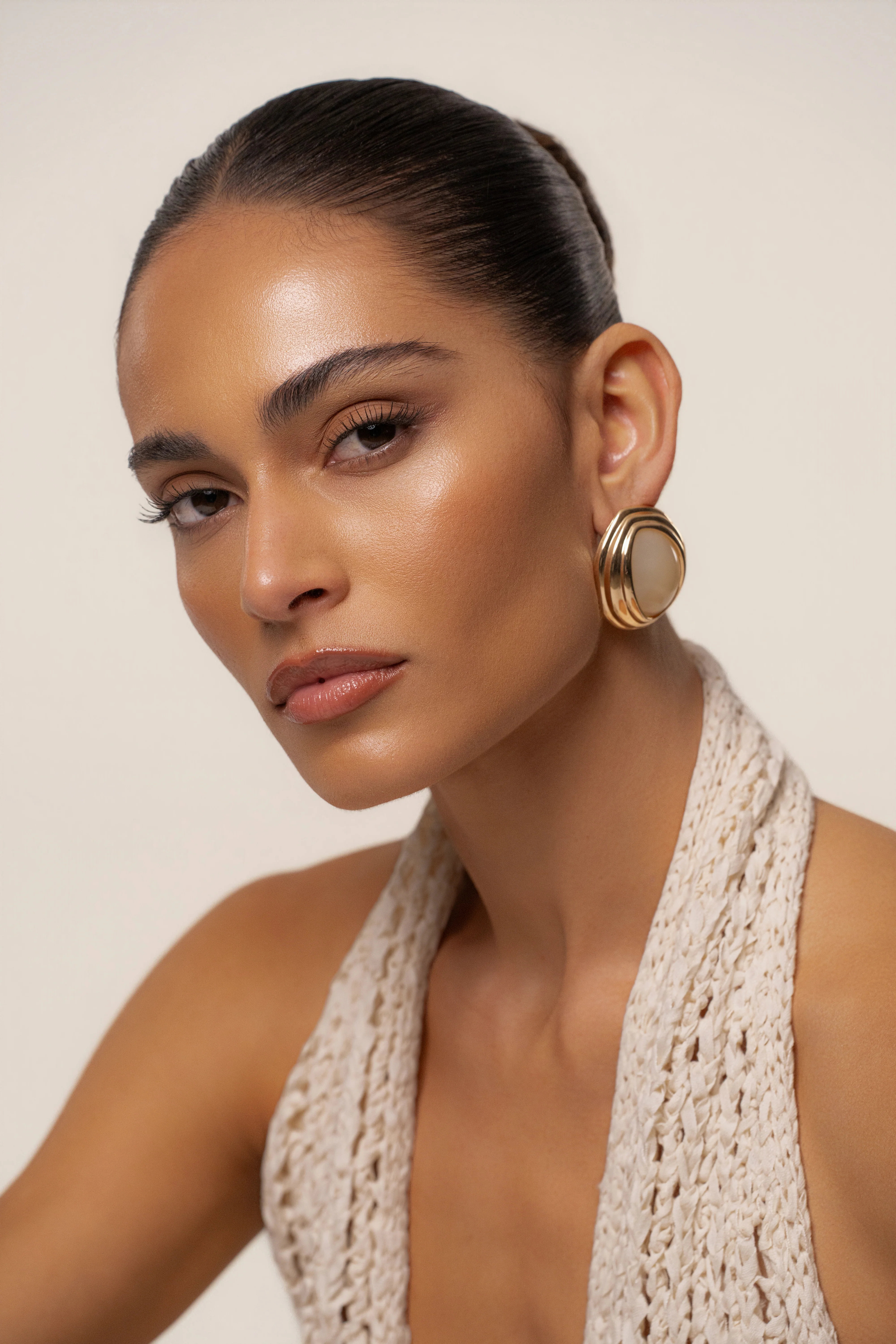 Ivory Inner Glow Stone Earrings