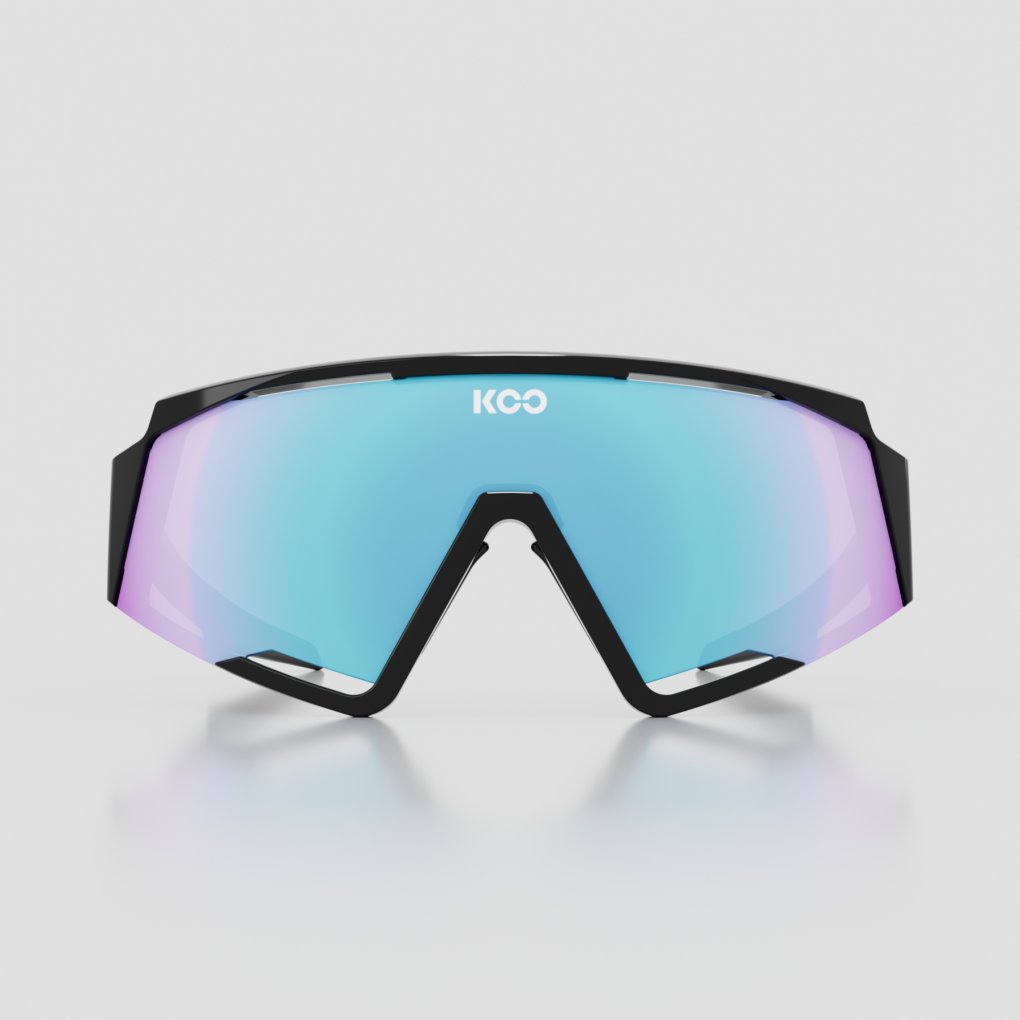 KOO Spectro Sunglasses - Black - Turquoise Mirror