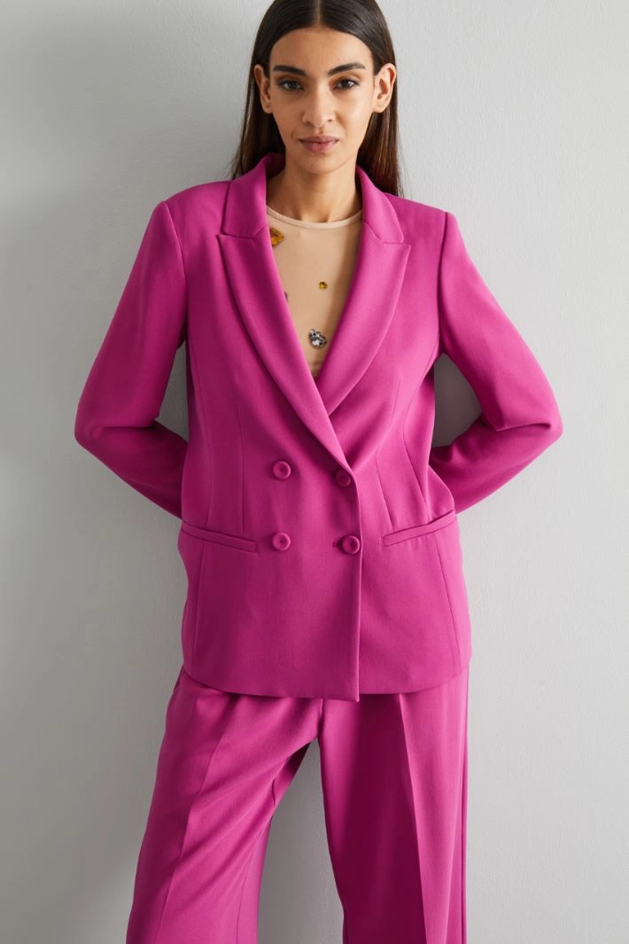 Double-breasted cady blazer - CYCLAMEN