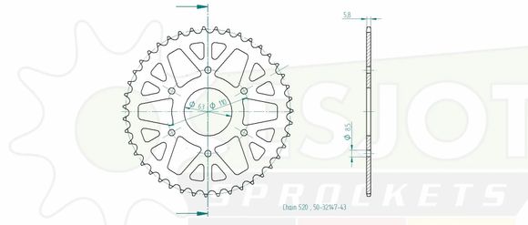 Esjot crown 43 teethRef: Esjo00125A / 12113040