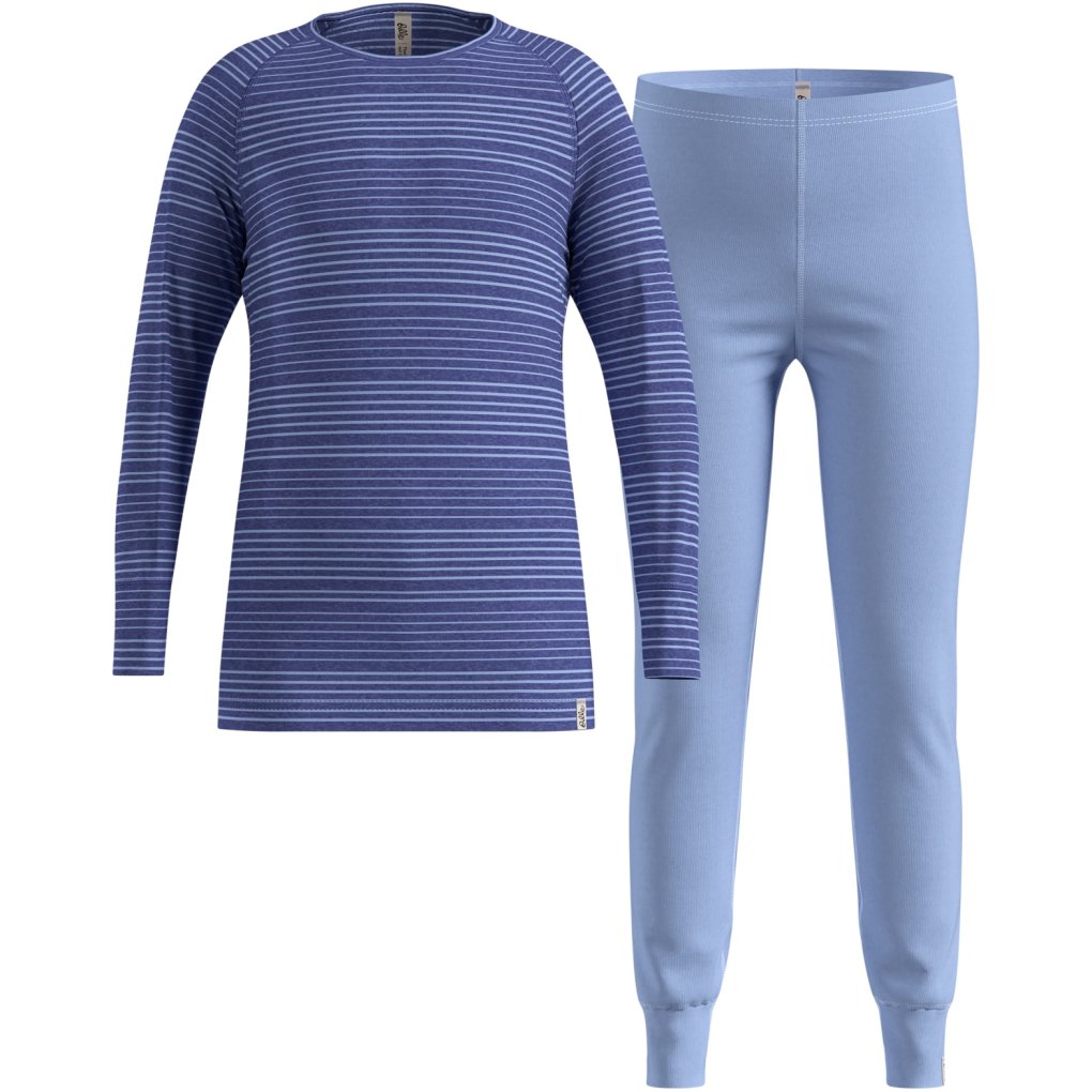 Odlo Active Warm Base Layer Set Kids - blue heron - skipper blue