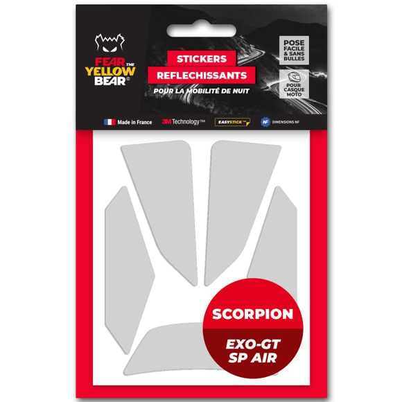 Reflective Stickers Fear The Yellow Bear Replica Scorpion Exo Gt Spir - WhiteRef: FYB0041