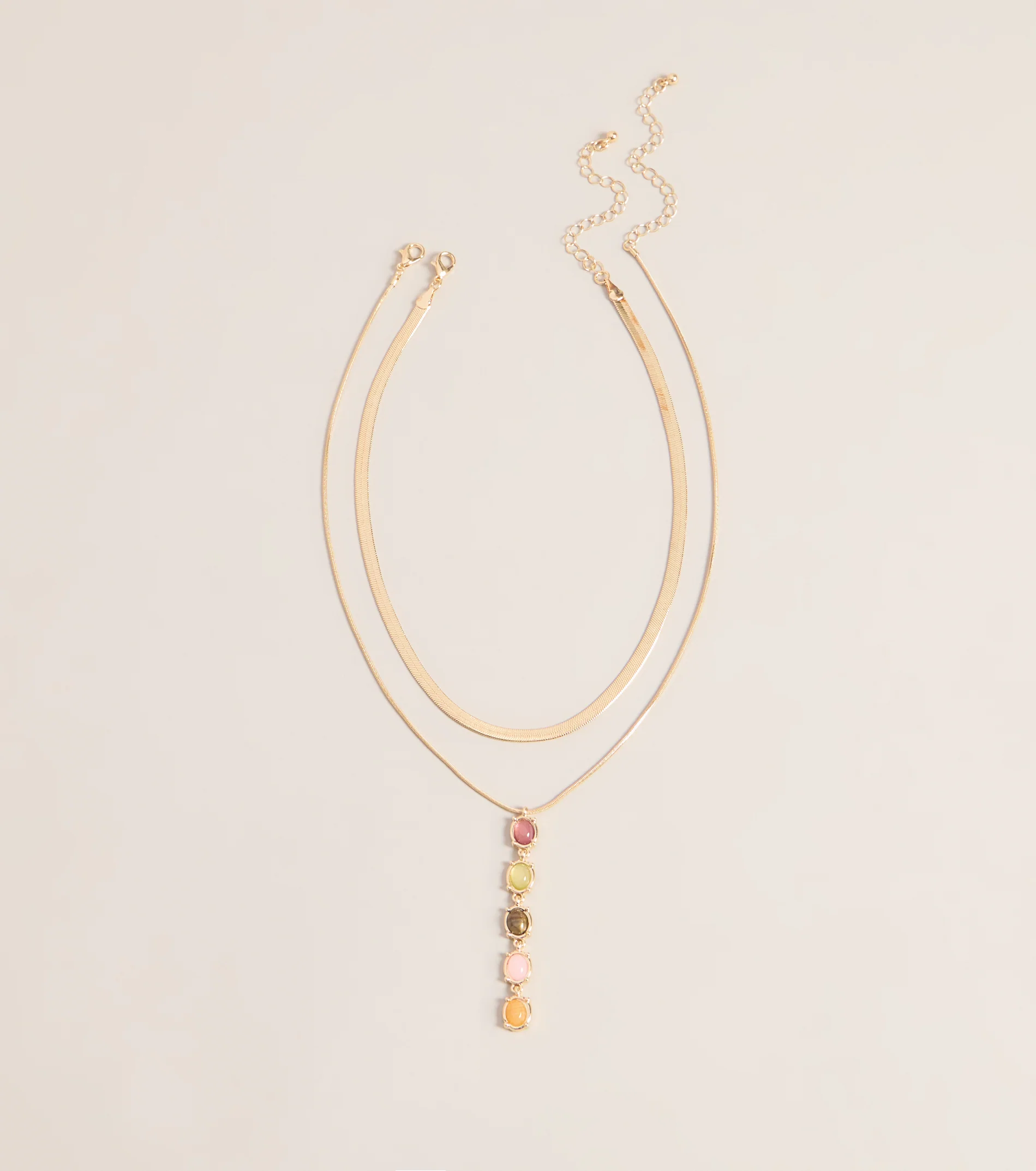 Caught Feelings Stone Drop Necklace