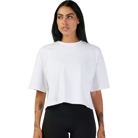 T-Shirt manches courtes Fox WOMEN WORDMARK OS CROP - BlancRef : FX4320