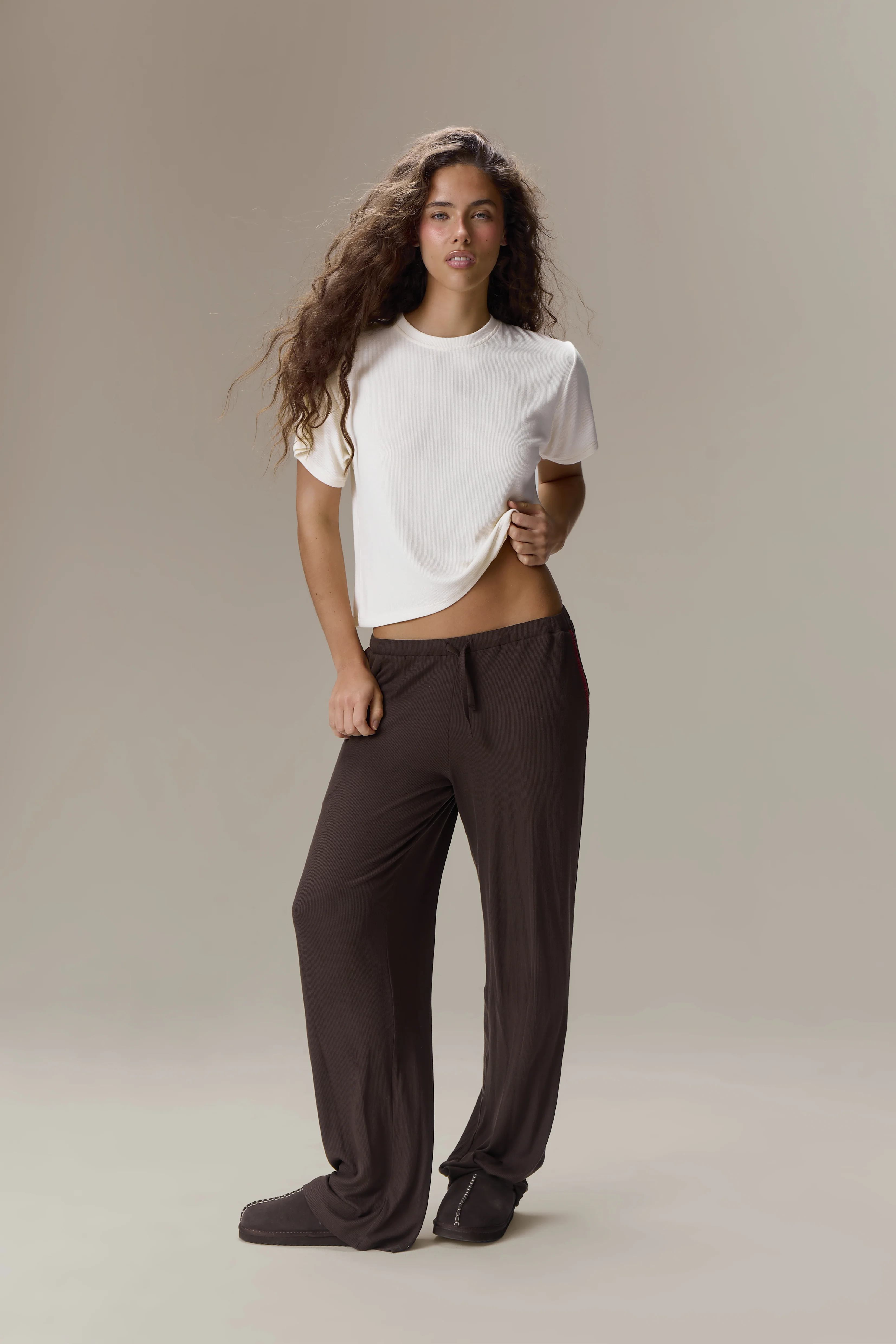 Seekers Sleepwear Modal Jersey Tee in Cream