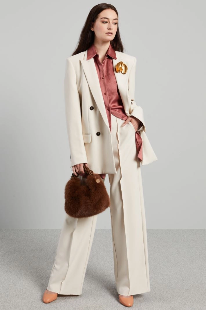 Viscose canvas blazer - IVORY