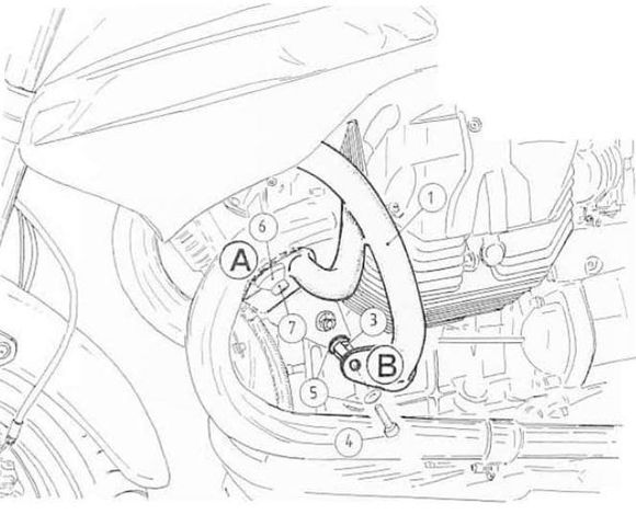Hepco & Becker Crashbar engine guard - blackMOTO GUZZI 1200 SPORT 1200 - 2007 - 2008Ref: Hbe05044A / 501509 00 01