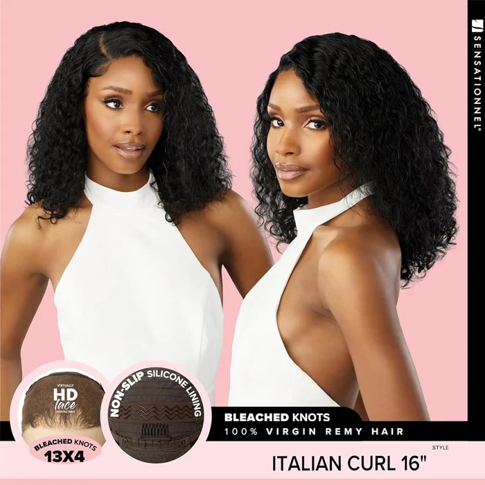 Sensationnel Pearlish Virgin Remy Human Hair 15A Glueless HD 13x4 Lace Frontal Wig - ITALIAN CURL 16