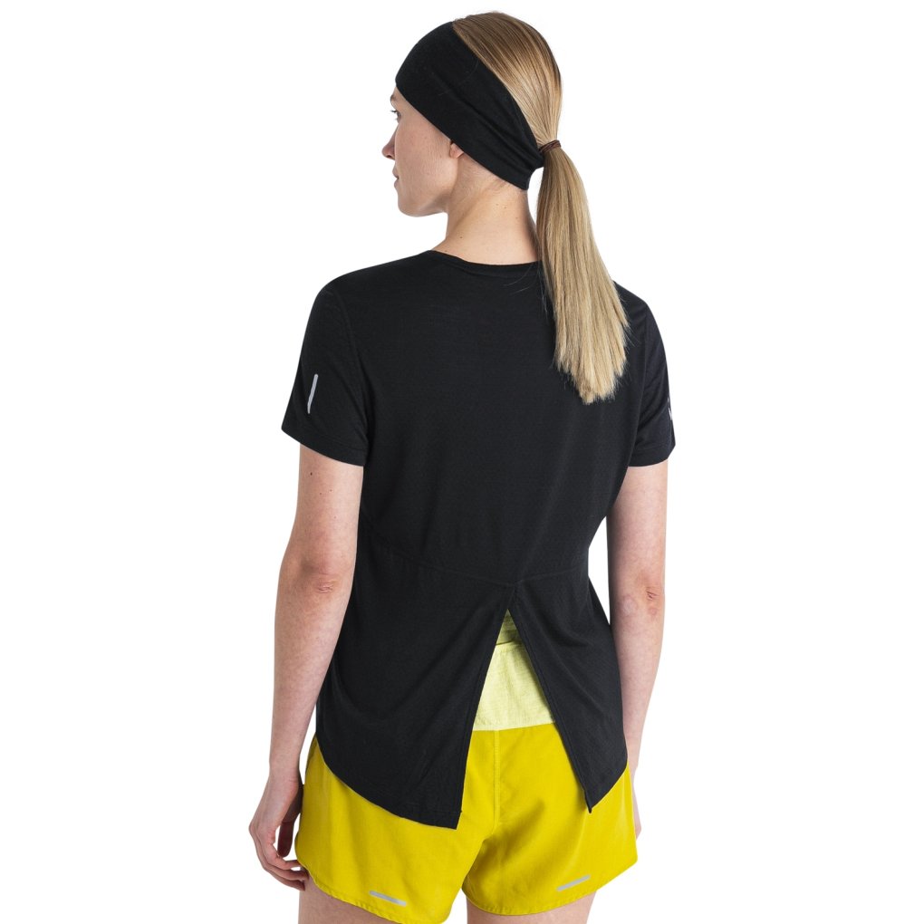 Icebreaker Merino 125 Cool-Lite™ Speed Short Sleeve Slit Back Tee Women - Black