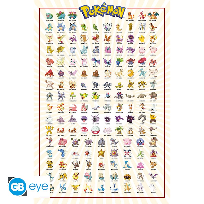 POKEMON Poster Kanto 151 English (91.5x61cm)