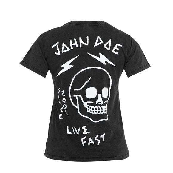 John Doe LIVE FAST SKULL FADE OUT Short Sleeve T-Shirt - BlackRef: JDE0148