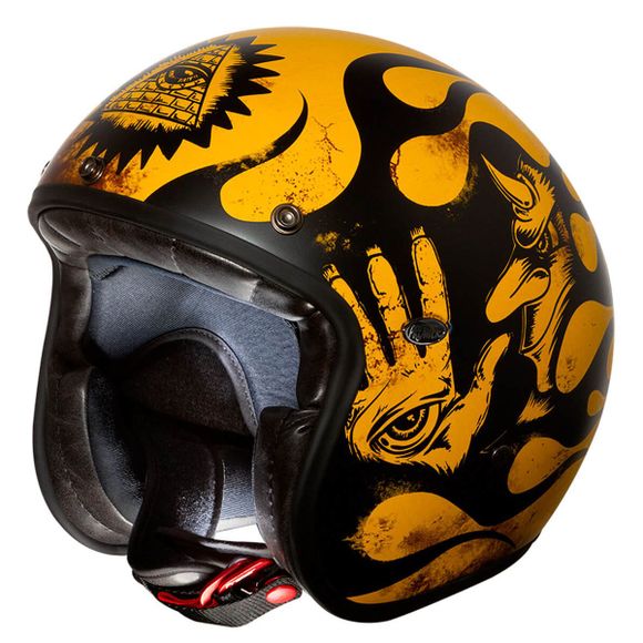 Casque jet Premier LE PETIT CLASSIC - BD 12 BM - Noir / JauneRef : PE0262