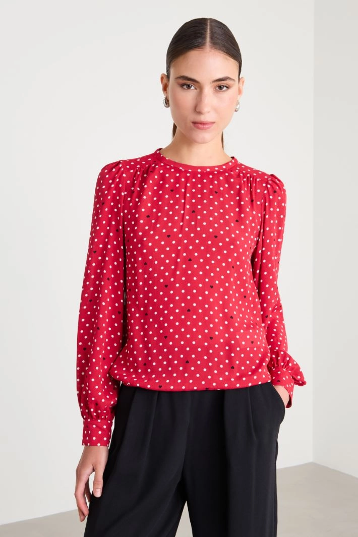 Crepe blouse - RED