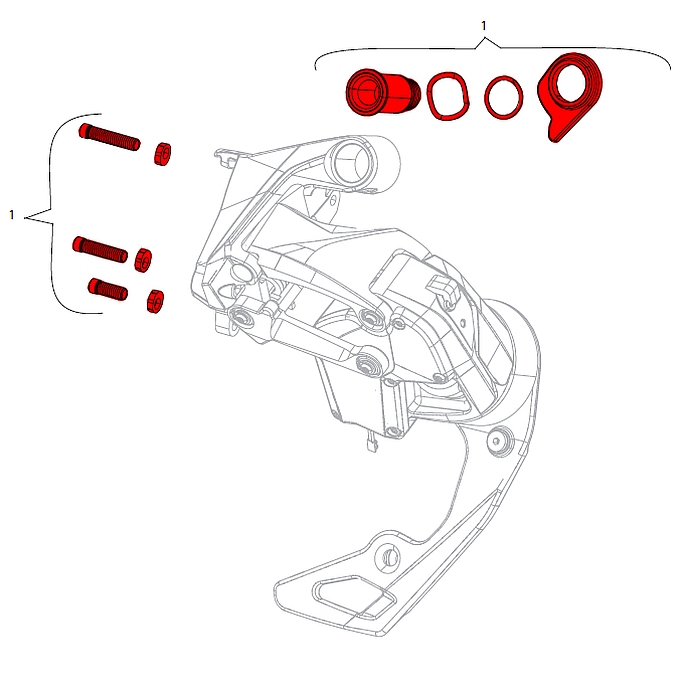 SRAM B-Bolt Kit for Force Wide eTap AXS Rear Derailleurs - 11.7518.093.007