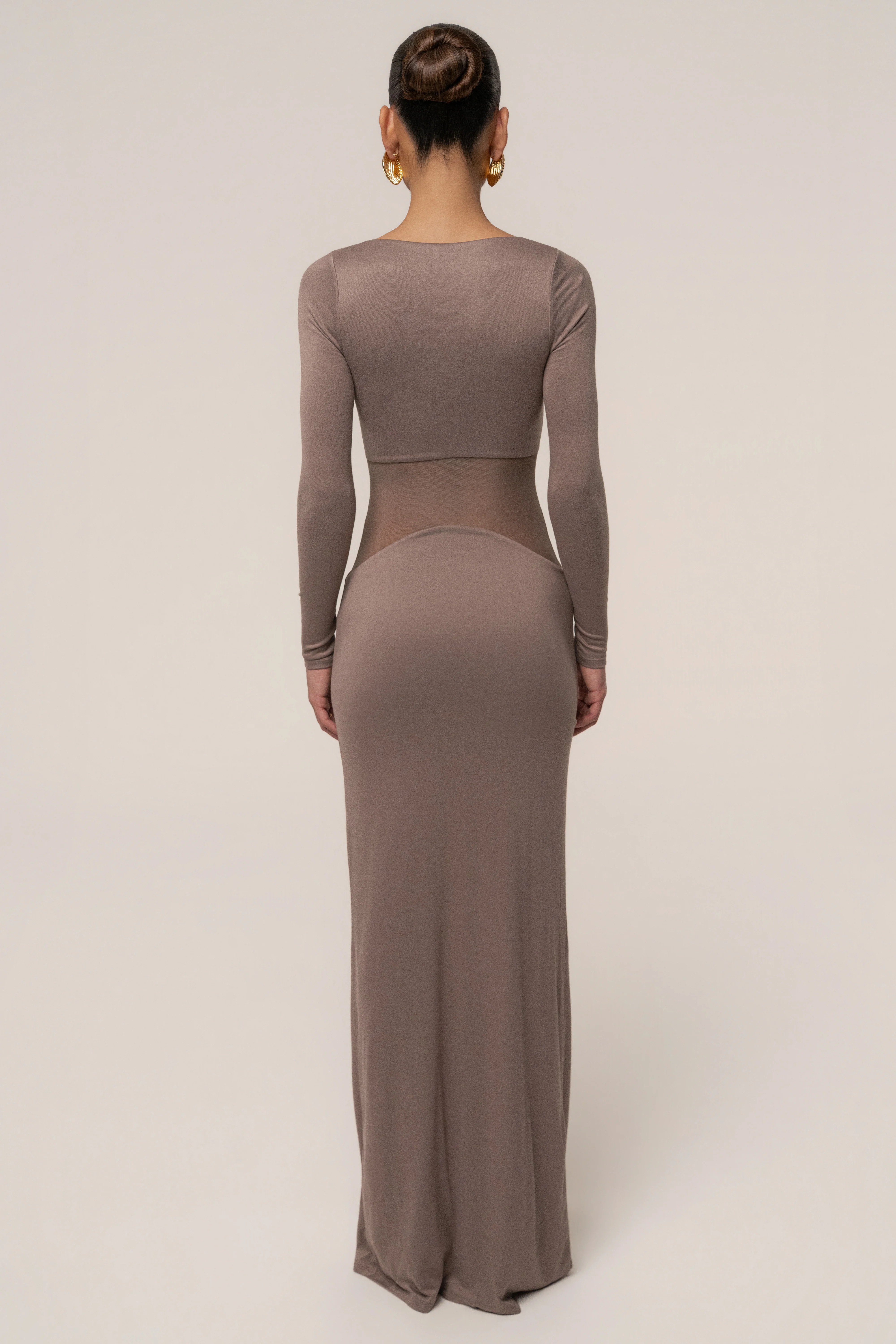 Mocha Glitz Hour Maxi Dress