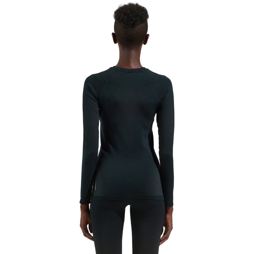 Odlo Performance Warm Long-Sleeve Base Layer Top Women - black - new odlo graphite grey