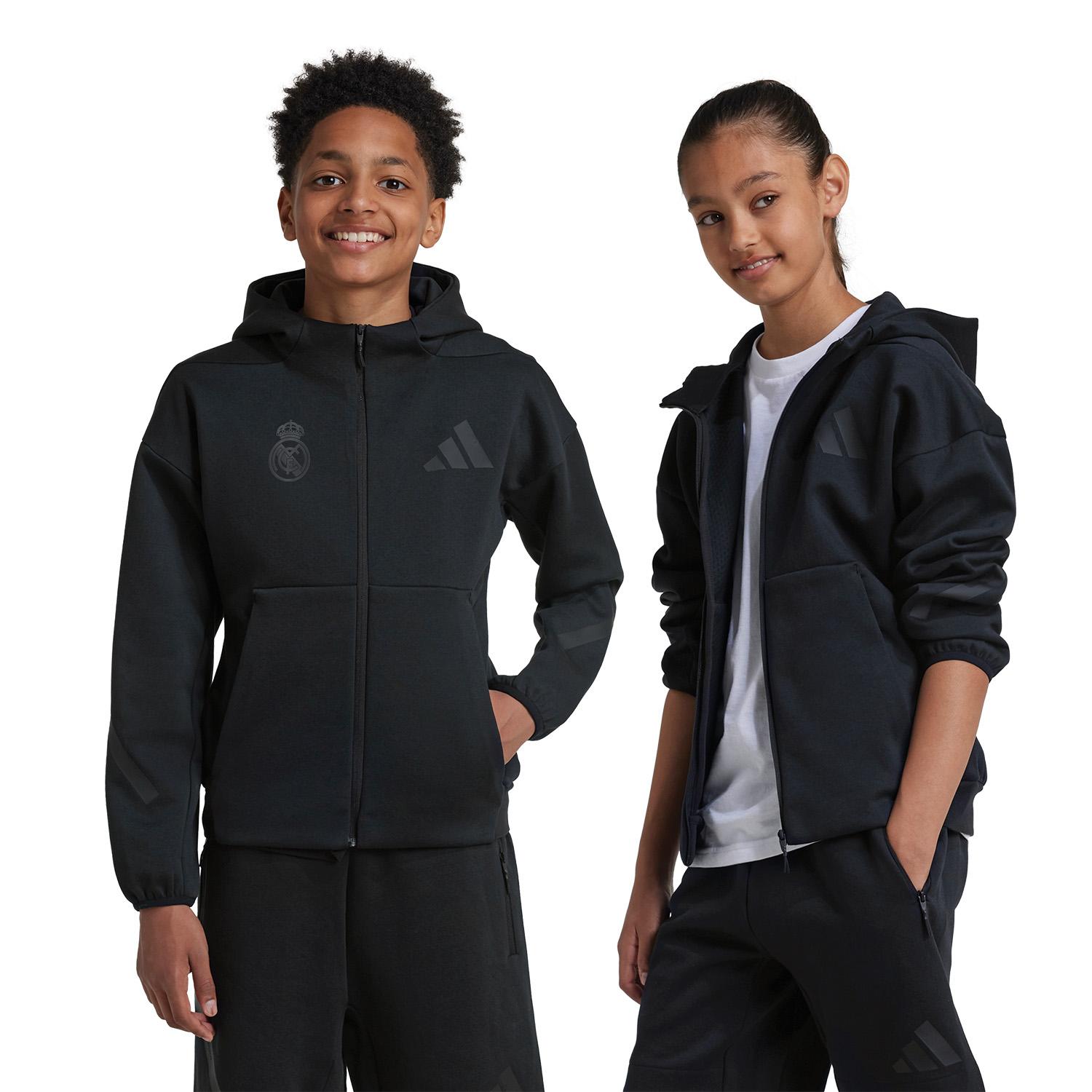 Kids adidas Real Urban Full Zip Hoodie Black/ Black