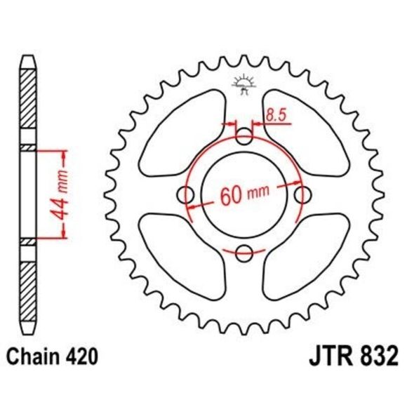 Couronne JT. acier standard 832 - 420Ref : JTC01781A / 1075144004