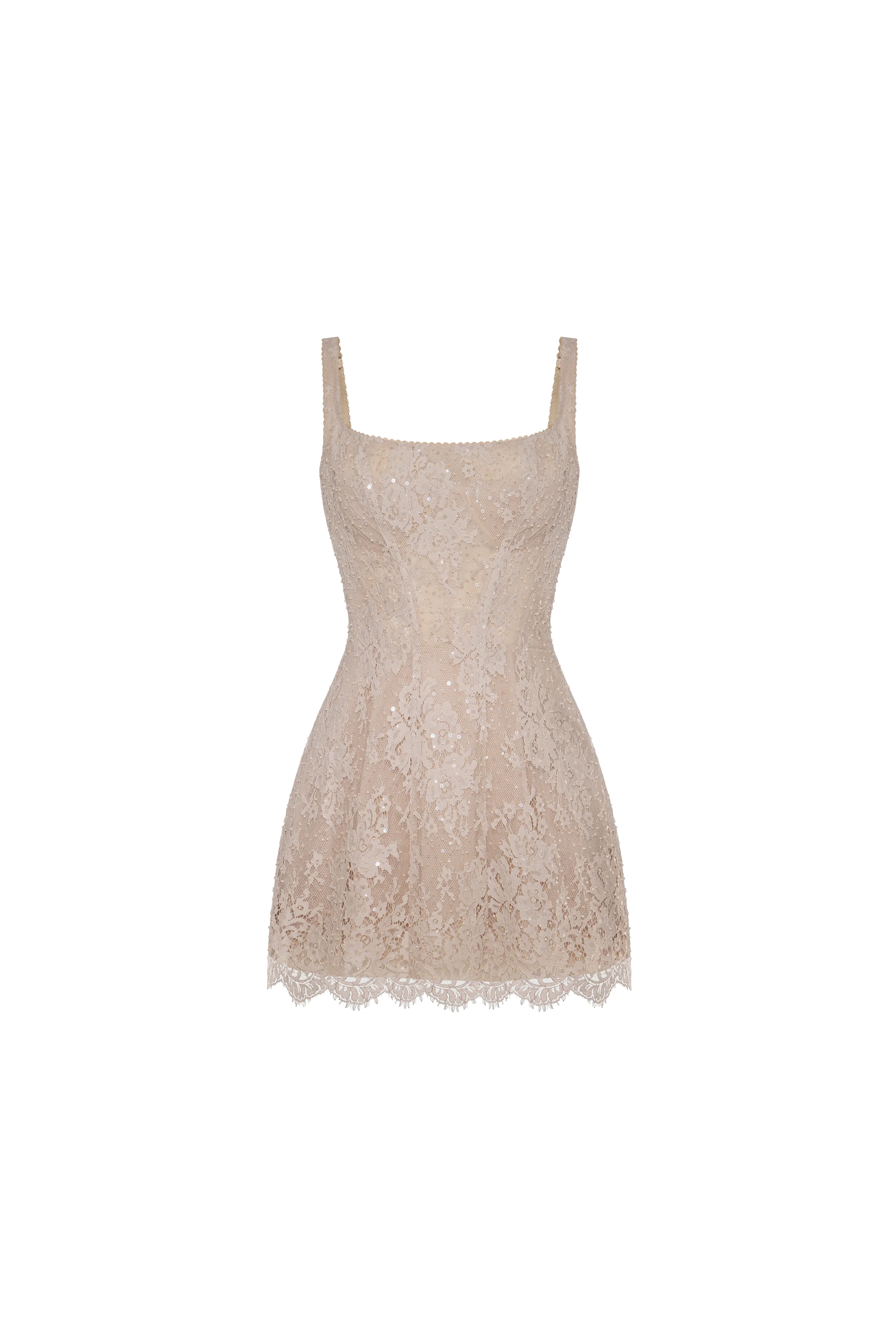 Beige corset mini dress