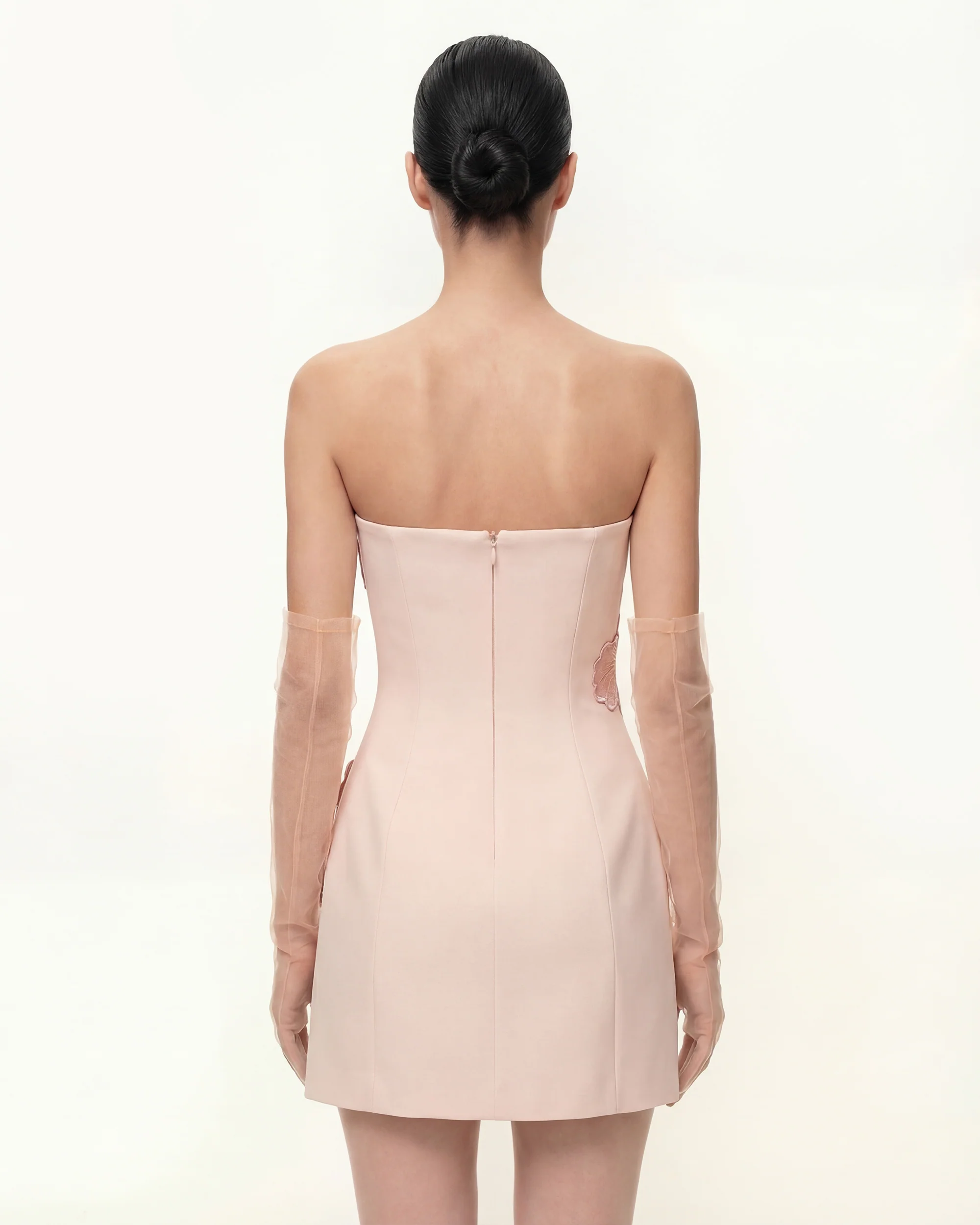 Iris Floral Print Strapless Dress - Pink