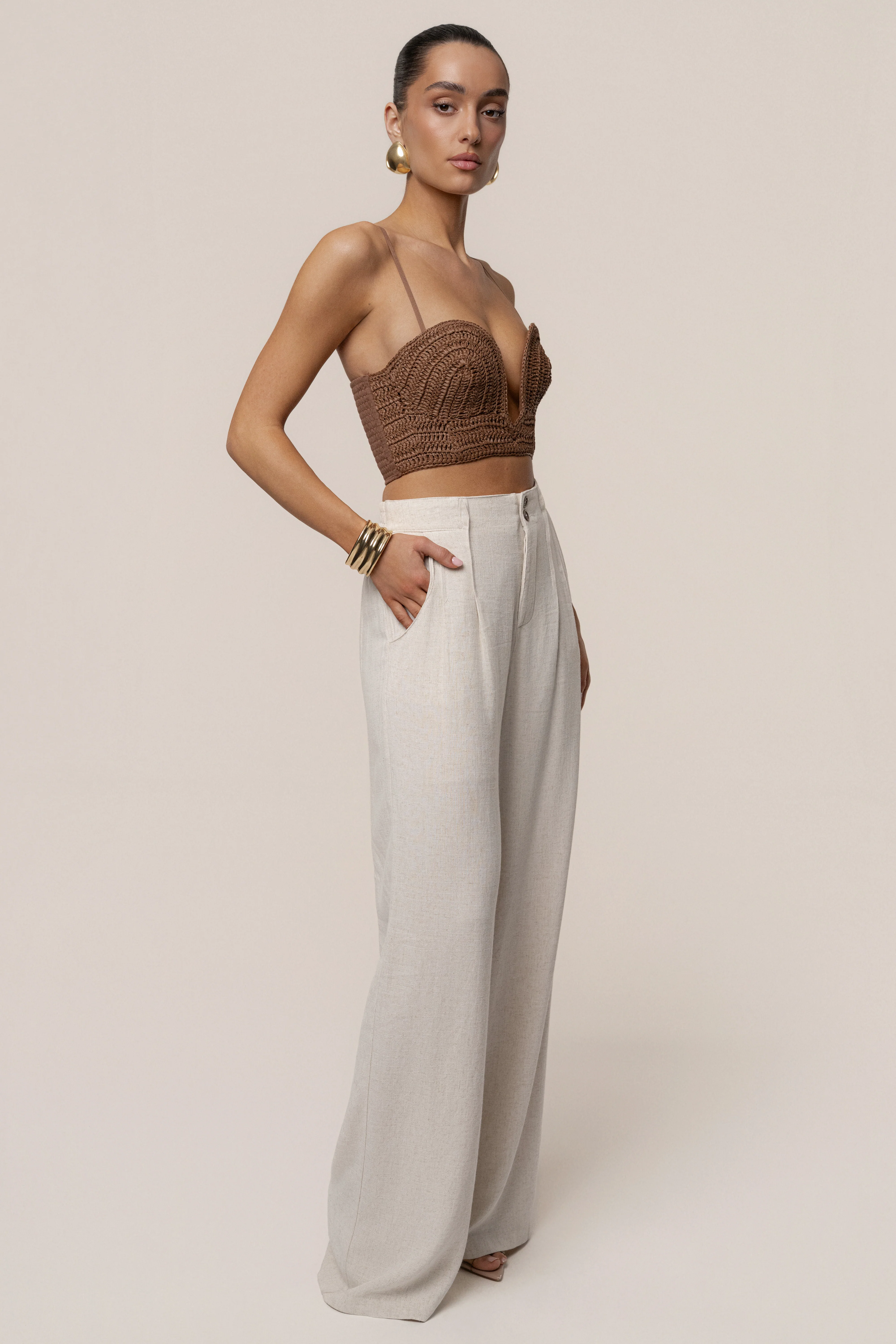 Brown Sail Away Texture Bustier