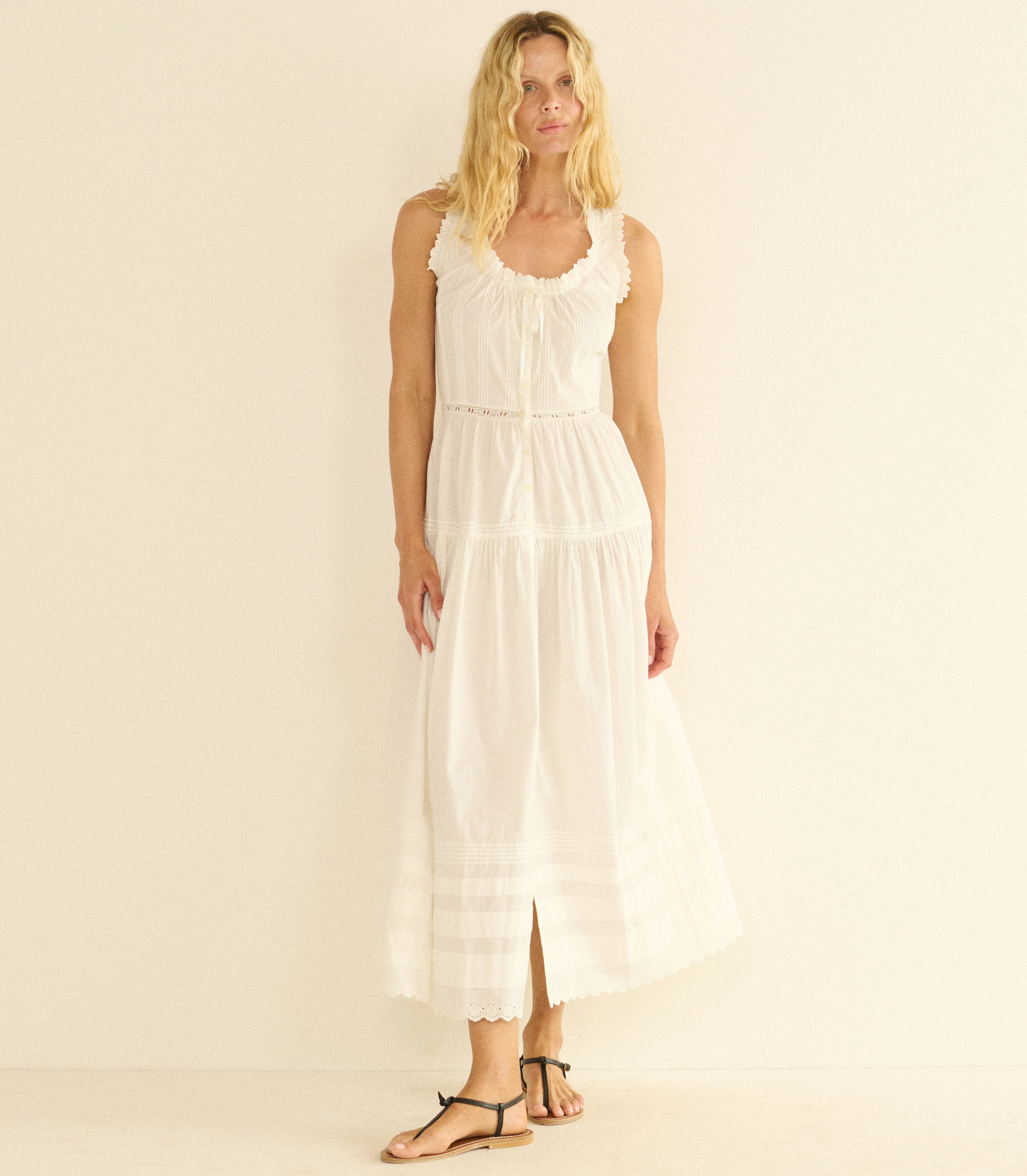 Hortense Midi Dress - Salt