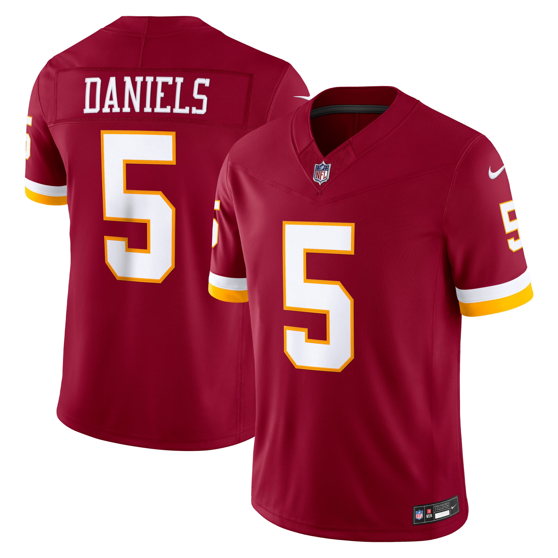 Jayden Daniels #5 Washington Commanders 2026 Stitched Limited NFL Jersey Burgundy