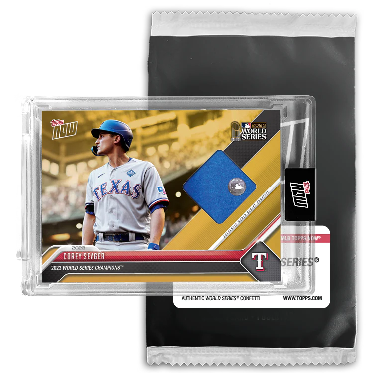 On-Field Confetti Relic Pack # to 49 or Lower - 2023 World Series Champions - Texas Rangers Stars - MLB TOPPS NOW®