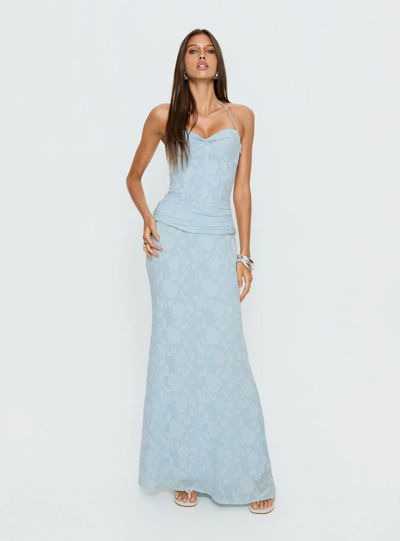Love From Portofino Corset Maxi Dress Blue