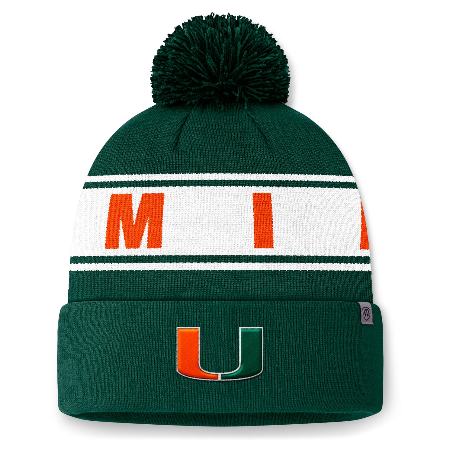 Miami Hurricanes Wraparound NCAA Knit Hat Green