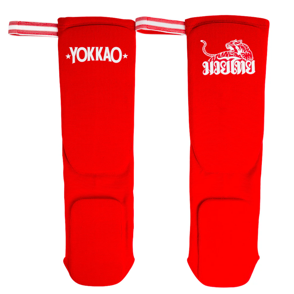 Muay Thai Boxing Shin Guards Red Cotton