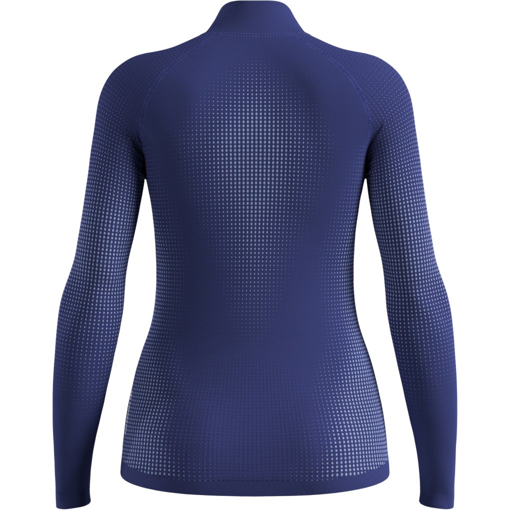 Odlo Performance Warm Half-Zip Long-Sleeve Base Layer Top Women - skipper blue