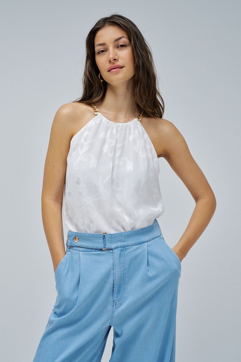 TOP WITH JACQUARD EMBROIDERY
