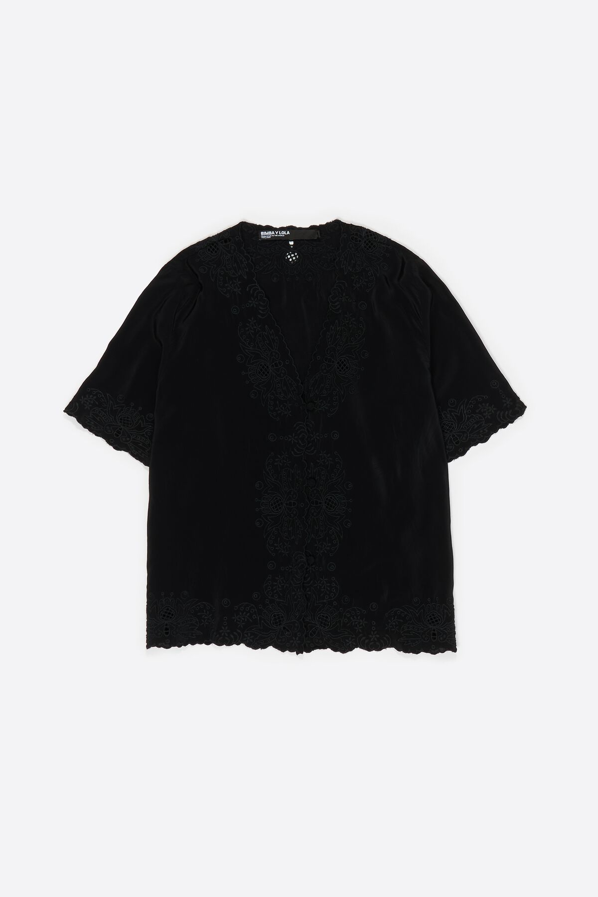 Black embroidered shirt