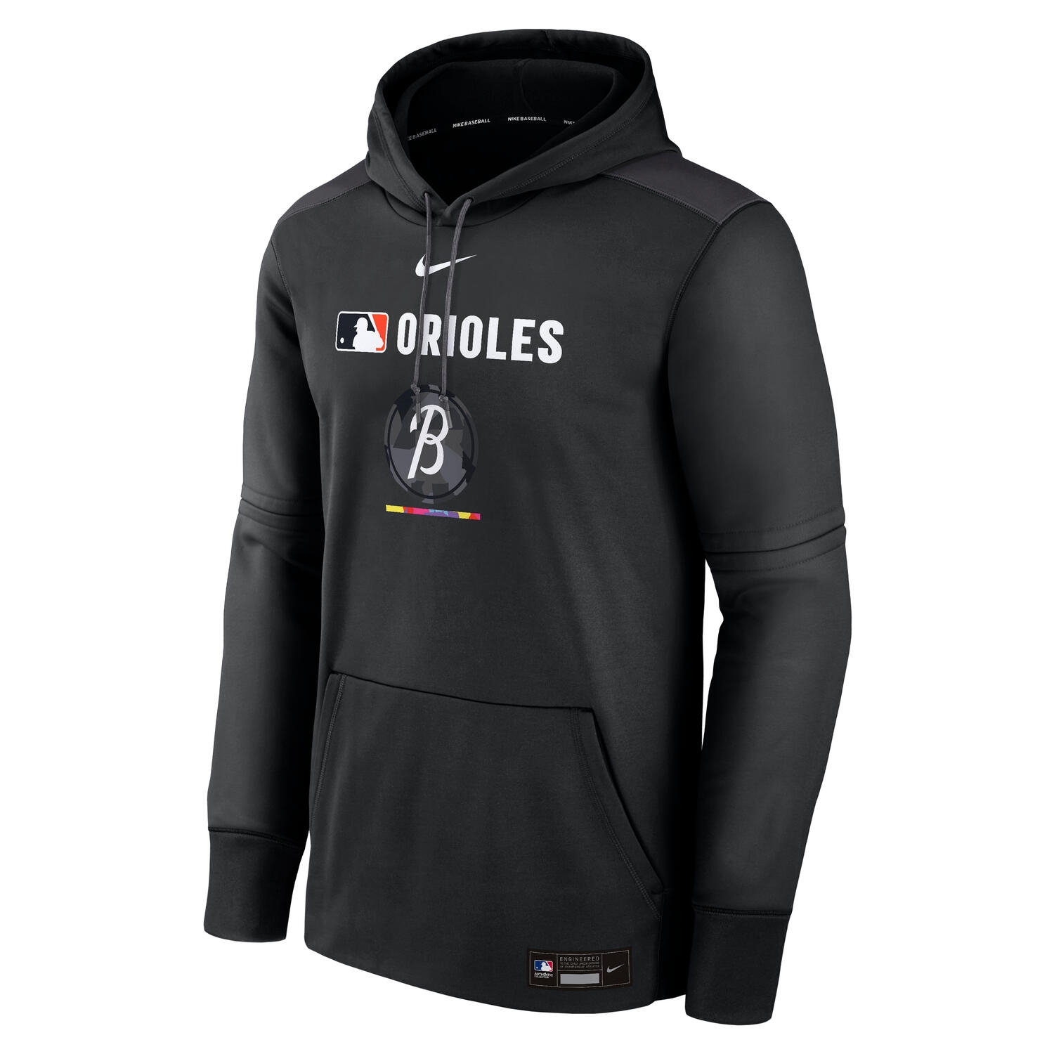 Baltimore Orioles 2025 City Connect MLB Authentic Therma Hoodie Black