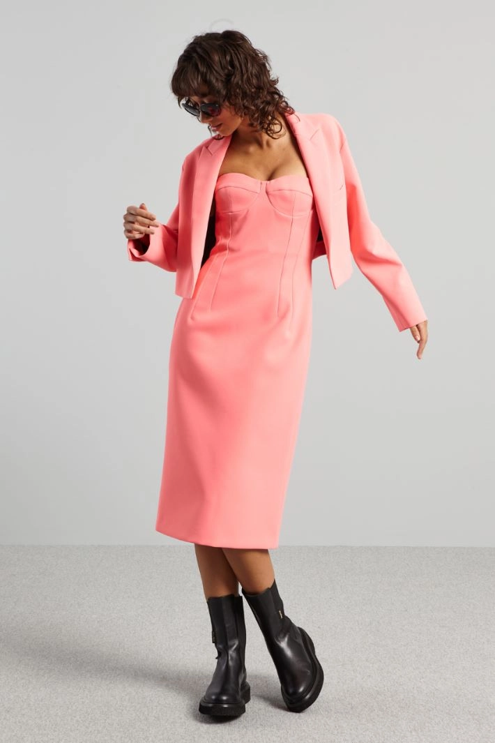 Bustier midi dress - VIVID PINK