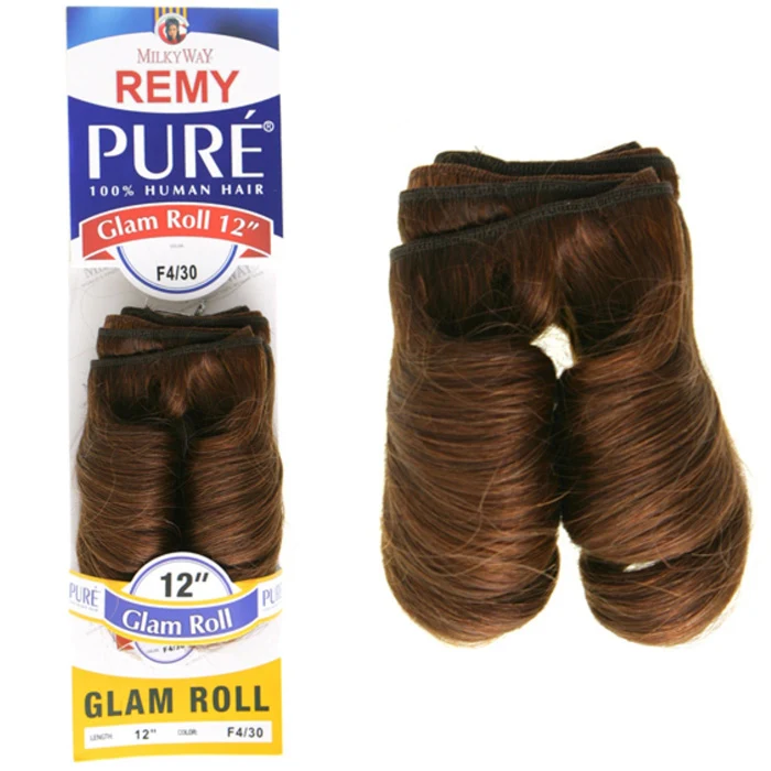 Milky Way Remy Pure 100% Human Hair Weave - GLAM ROLL 10/12/14