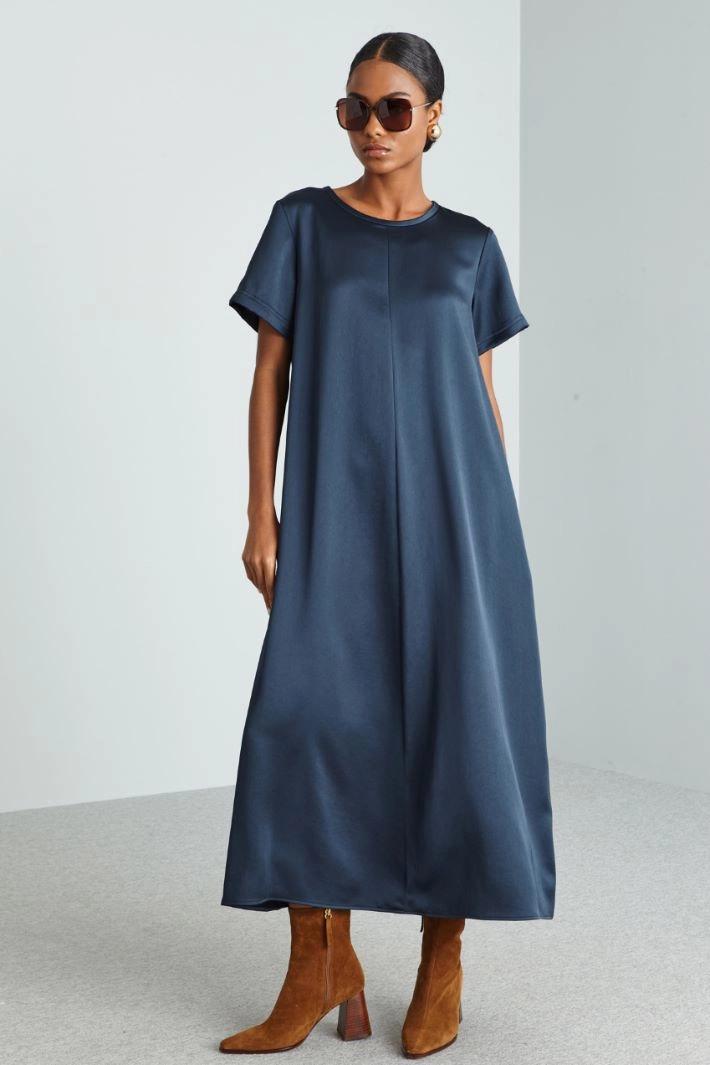 Long dress with pockets - BLUE