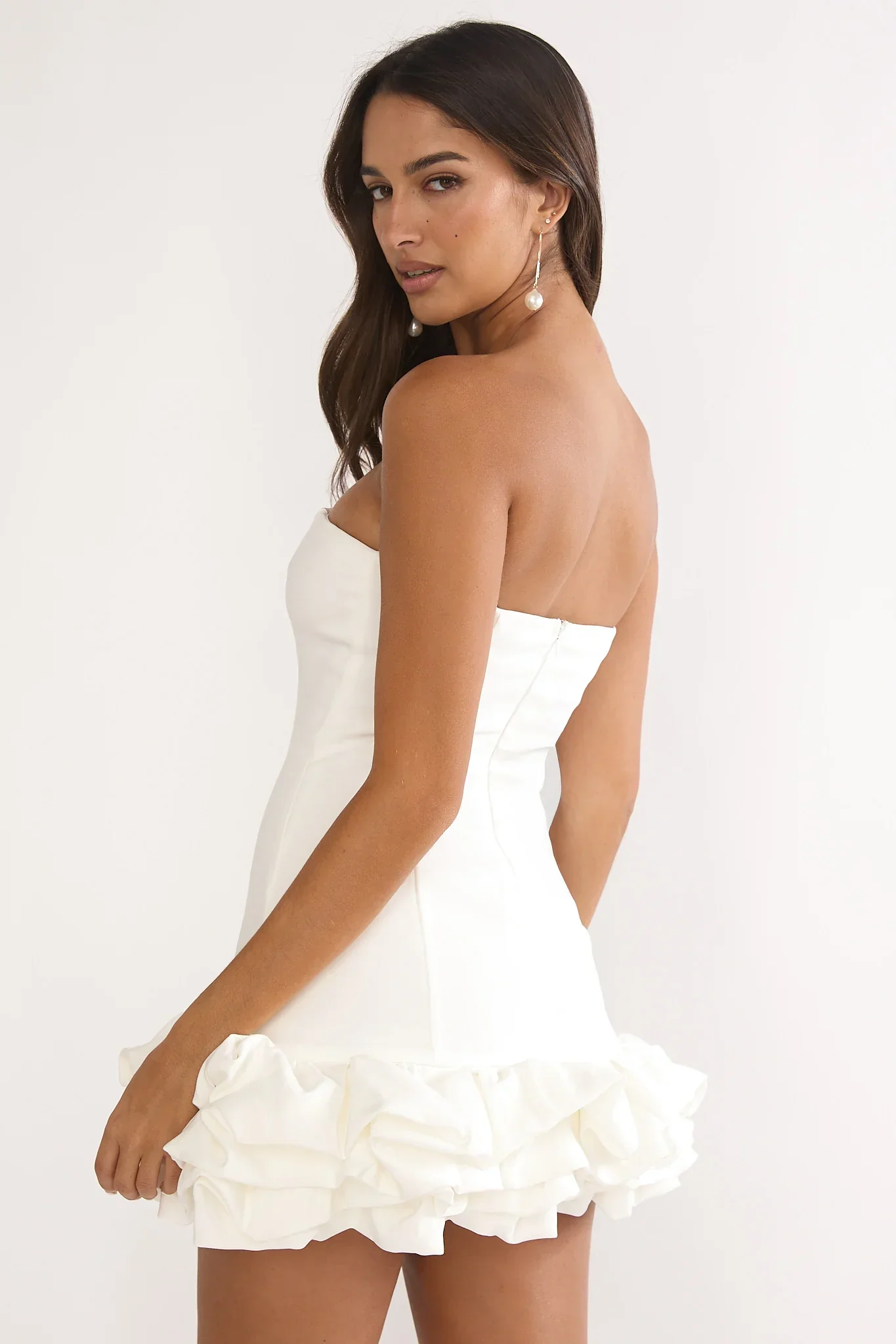 Moonlis Strapless Romper Off White