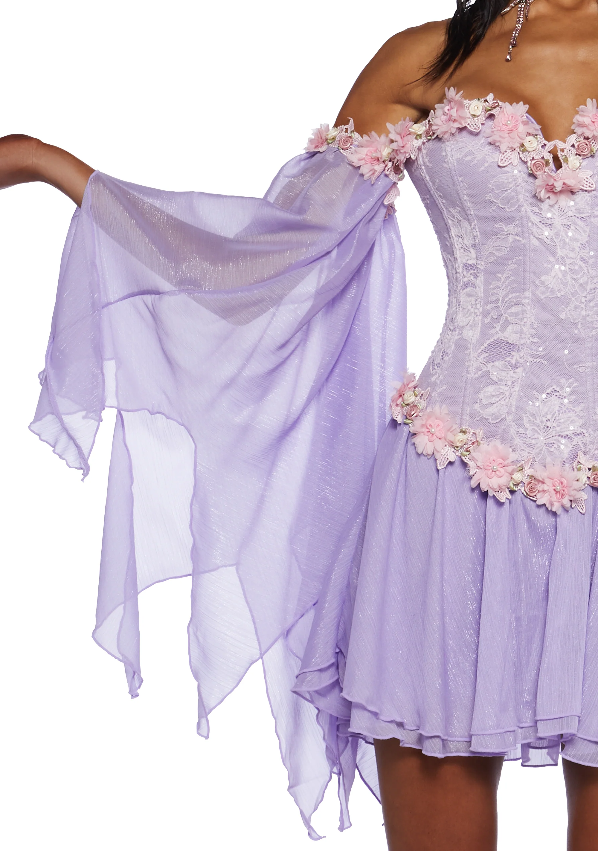 Sparkling Enchantment Mini Dress - Purple
