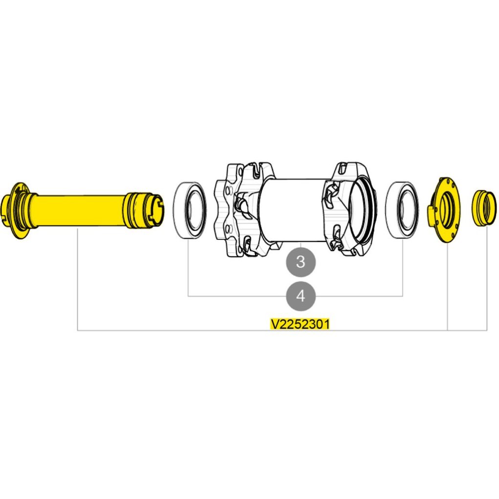 Mavic Front Wheel Axle Road Disc INT 9mm QR/12/15x100mm Thru Axle - V2252301